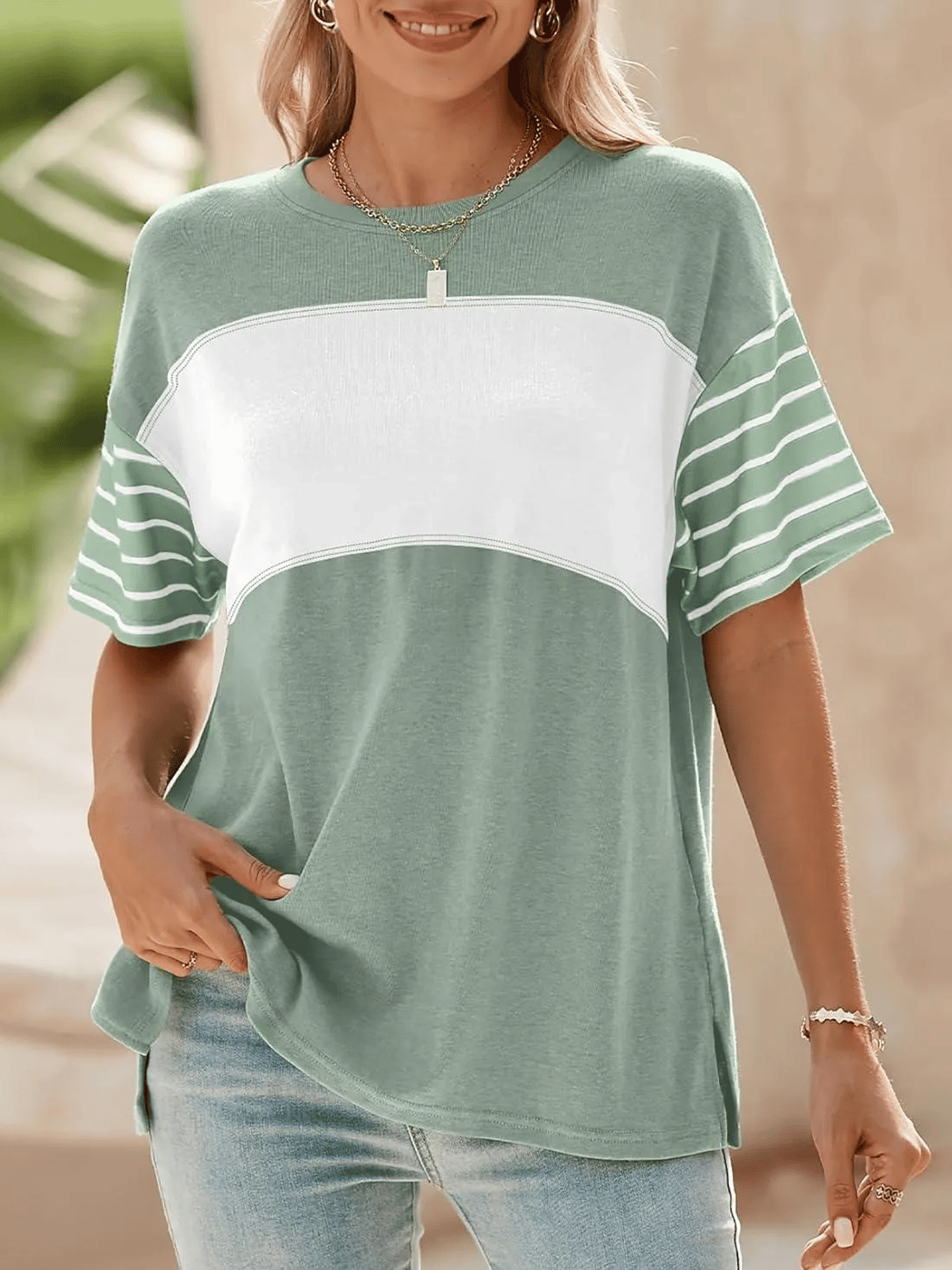 ModaBlend – Relaxed Tunic Shirt – Light Green / S