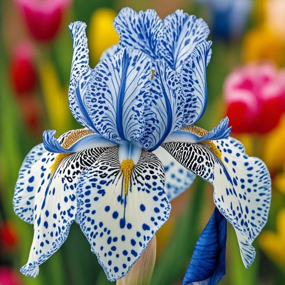BloomAura – Exotic Tall Bearded Iris Flower – Stardust Snow / 2 Iris Rhizomes