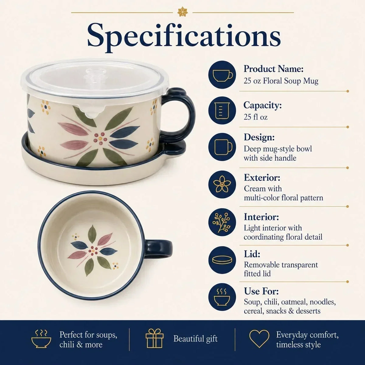 BloomBowl – Floral Handled Soup Mug – OldWorldCnfetti