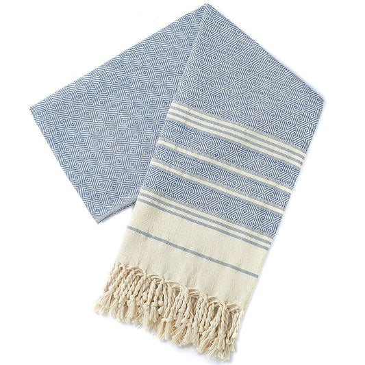 AquaLoom – Cotton Turkish Beach Towel – Navy blue
