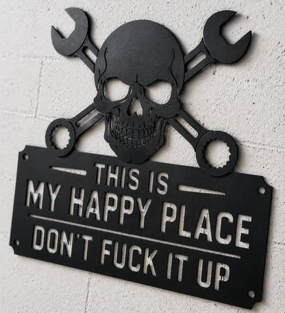 ForgeVibe – “This Is My Happy Place” Metal Wall Art Sign – image 2