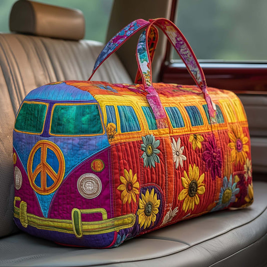 FloraVoyage – Quilted Floral Travel Duffel Bag – A