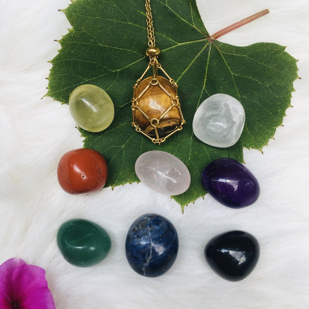 SoulBound - Natural Healing Crystal Necklace – ALL IN!!!(9 Types of Stone) / Gold