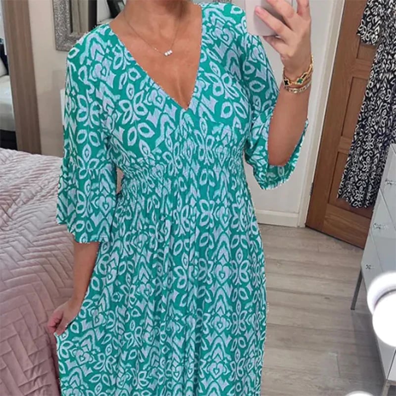 FlowEase Couture – All-Day Wear Dress – Lake Blue / UK8-10(S)