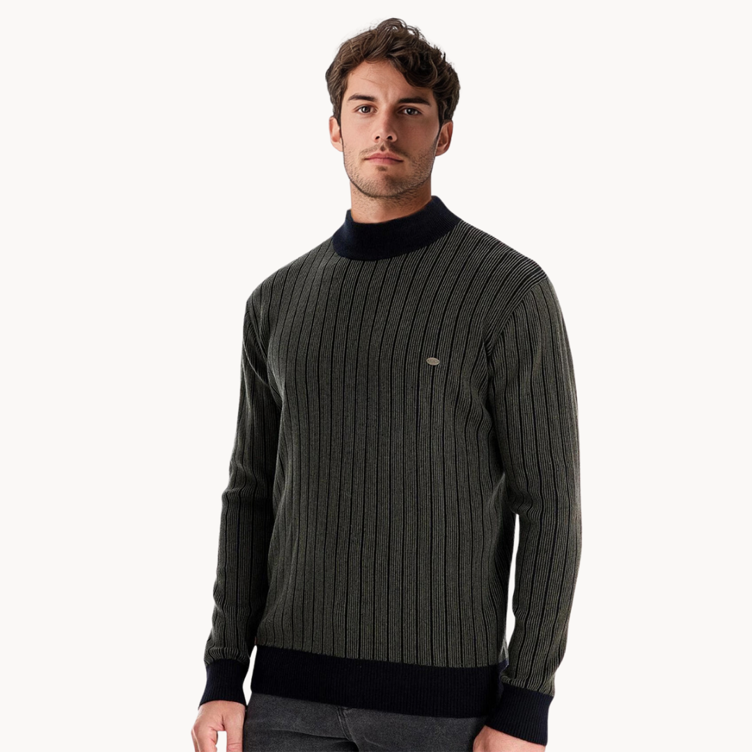 Quincy Striped Sweater – Grey Green / S