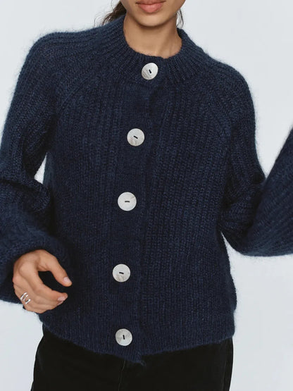 StyleNest – Casual Long Sleeve Navy Cardigan – image 2