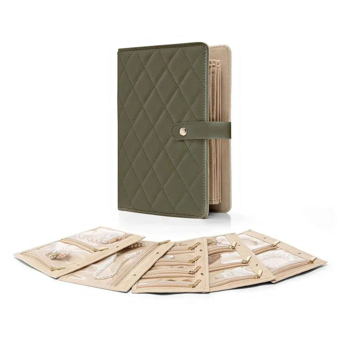 LunaVault - Portable Jewelry Organizer Book – Dark Green