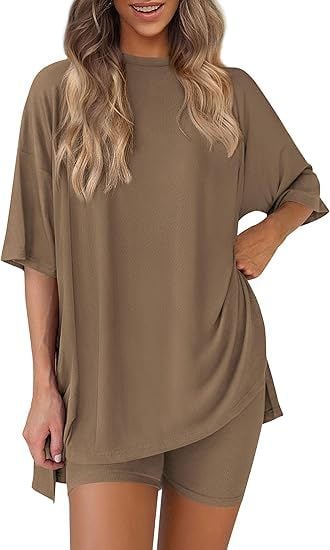 ComfiChic - Two Piece Relaxed Fit Set – Light brown / S