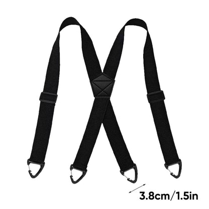 LockFit Elite – 4-Clip Suspenders – Black / X-Shaped Style