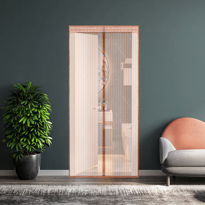 BreezeLock – Magnetic Mesh Fly Protection Door – Brown / 80*210