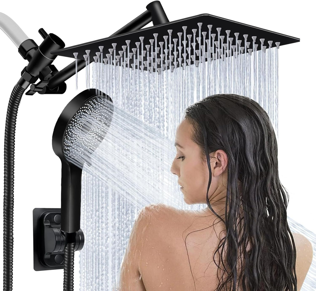 NimbusFlow - Luxury Rain & Hand Shower – Black