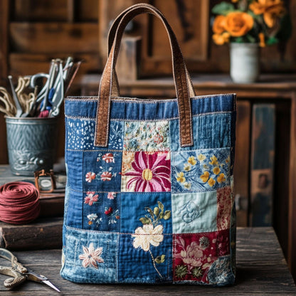 WaveTote – Quilted Pattern Cotton Blend Tote Bag – High Bag (13"x16")
