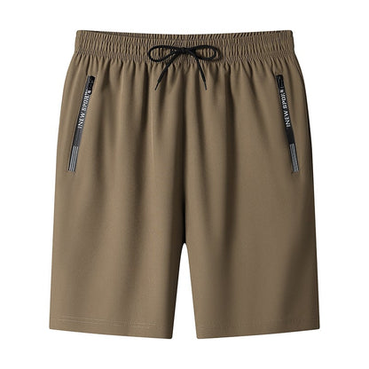CoolStride – Breathable Ice Silk Stretch Shorts – Dark Brown / M