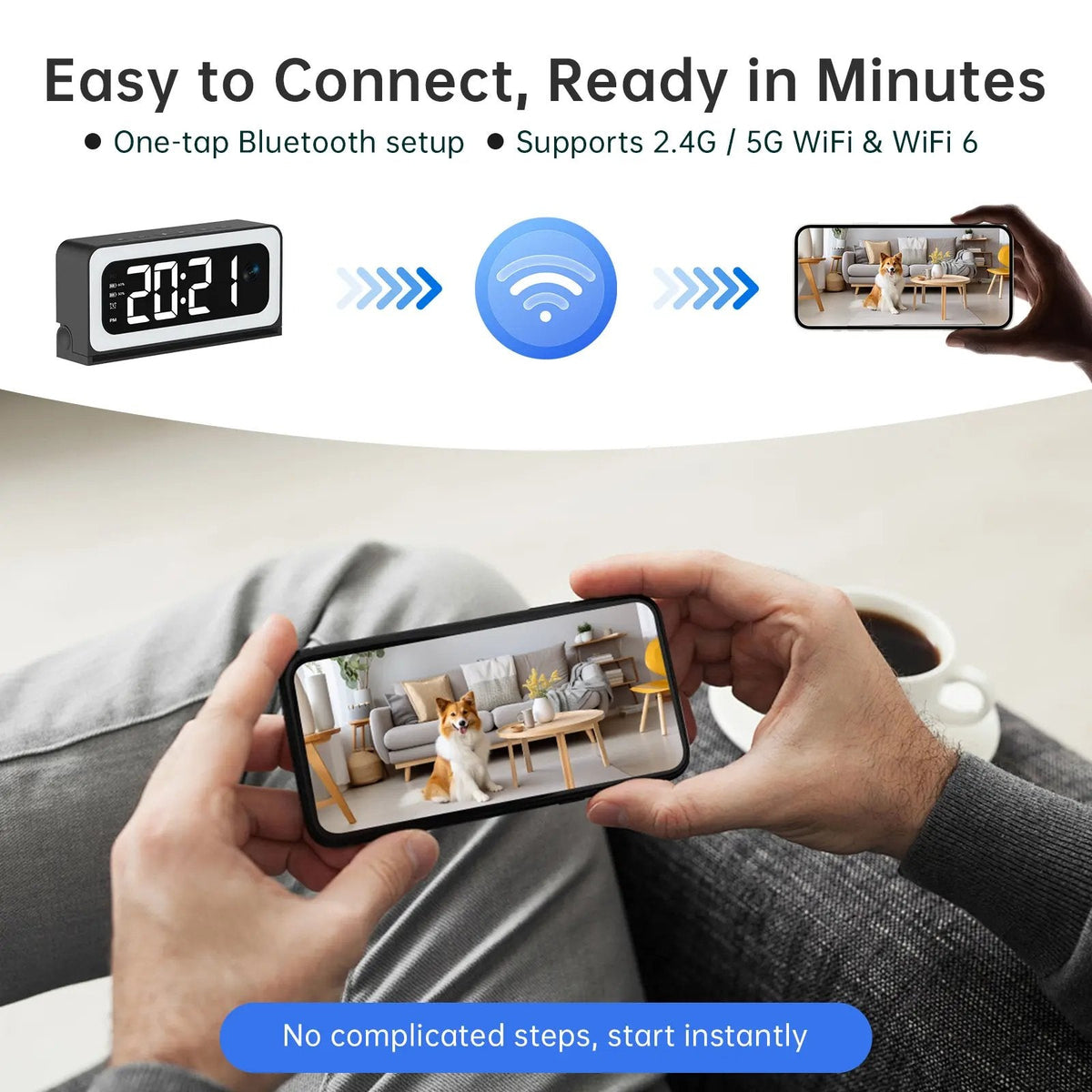 SpyraTech – Smart Alarm Clock Camera with Dual WiFi – image 4