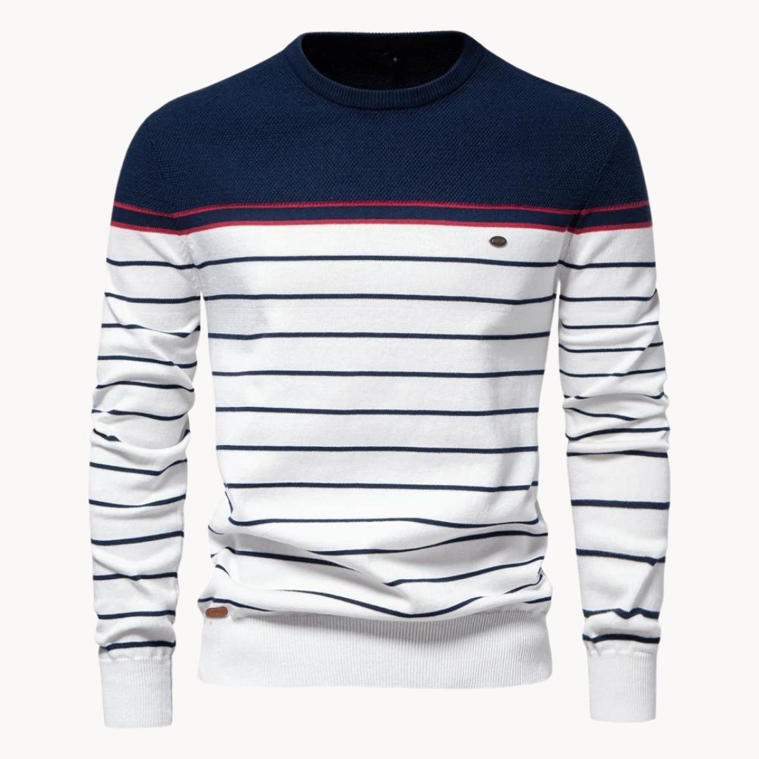 Atlantic Stripe Cotton Sweater – image 2