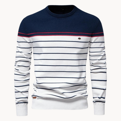 Atlantic Stripe Cotton Sweater – image 2