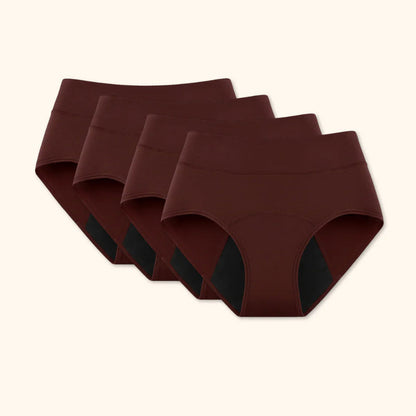 FreedomFlow - All-Day Protection Panties – 4-pack Dark Brown / XS