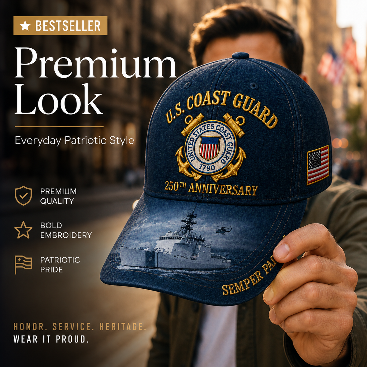 MarinerValor – Patriotic Anniversary Commemorative Cap – Coast Guard / Buy 1 PC Get 30% OFF