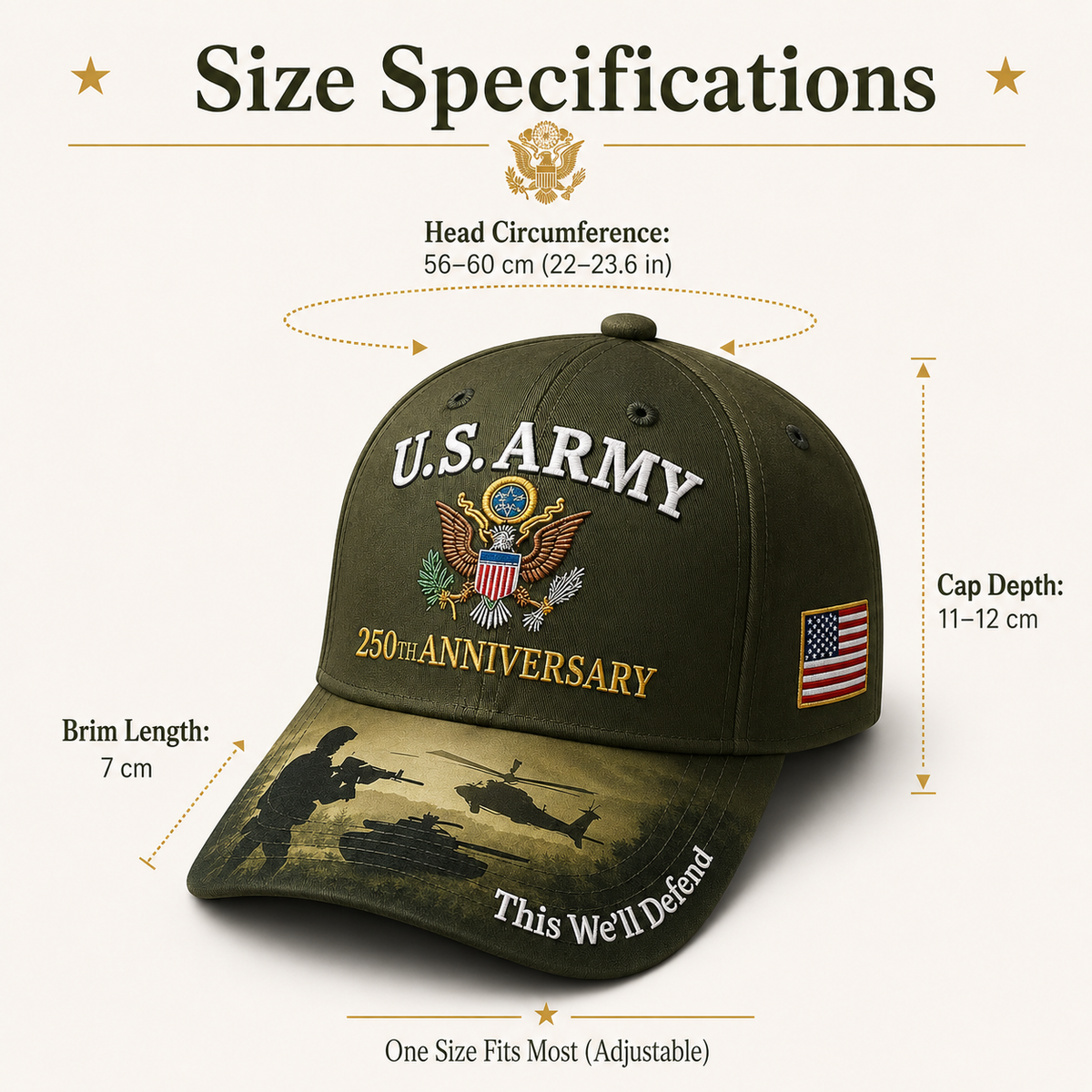 HonorStitch - 250 Years Army Anniversary Cap – image 6