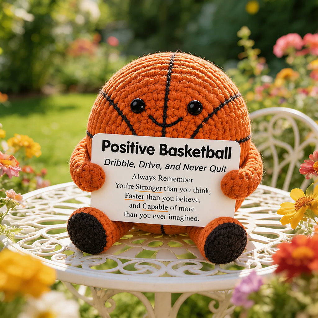 BraveBall – Motivational Softball Plush Buddy – Basketball