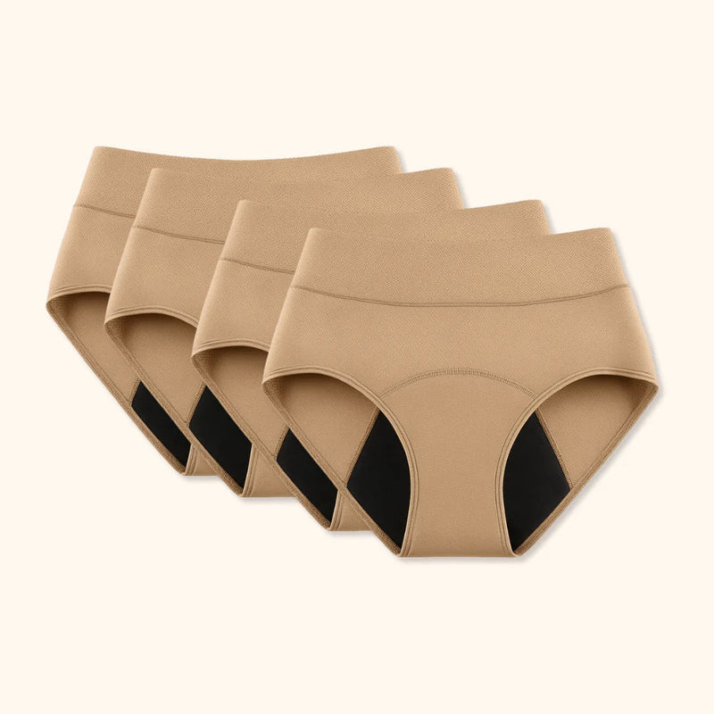 FreedomFlow - All-Day Protection Panties – 4-pack Beige / XS