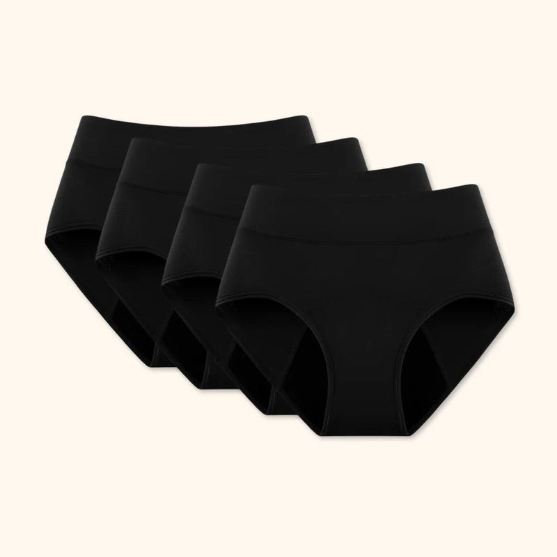 FreedomFlow - All-Day Protection Panties – 4-pack Black / XS