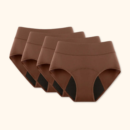 FreedomFlow - All-Day Protection Panties – 4-pack Light Brown / XS