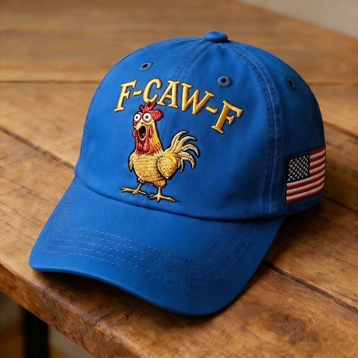 CluckPride – Made in USA Rooster Hat – Blue / One Size Fits Most (Circumference 21 5/8"- Circumference 24 1/8")