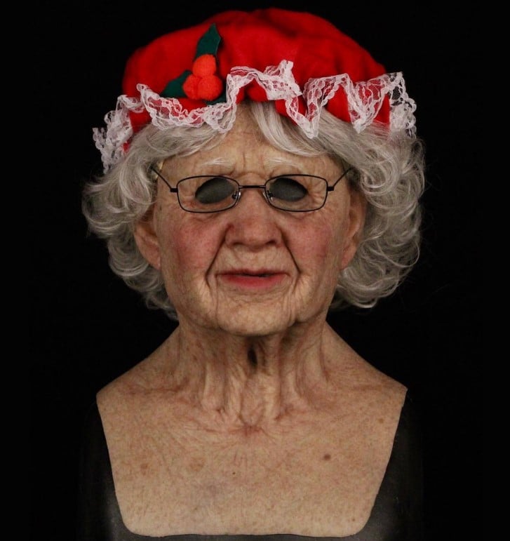 SafeFit – Lightweight & Breathable Mask Headgear – Red Hat Granny（No glasses）