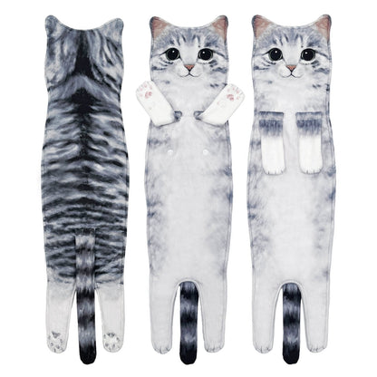 PurrSoft – Cute Cat Microfiber Hand Towel – Gray Cat