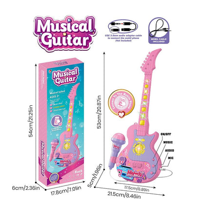 FunVoice – Kids Microphone with Stable Stand – Guitar - Pink