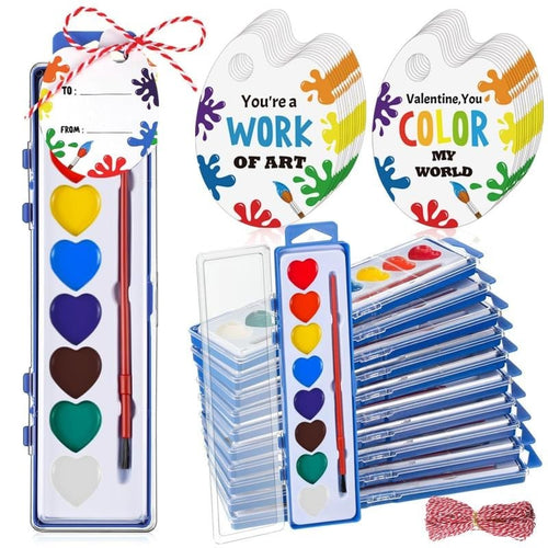 2026 Mini Watercolor Paint Set for Valentine's Day | Romantic Art Gift – 8 colors