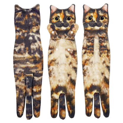 PurrSoft – Cute Cat Microfiber Hand Towel – Calico Cat