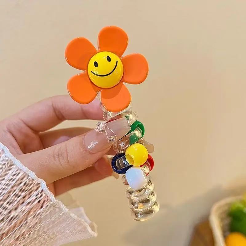 CoilLuxe – Premium Spiral Hair Ties Pack – Orange Sunflower