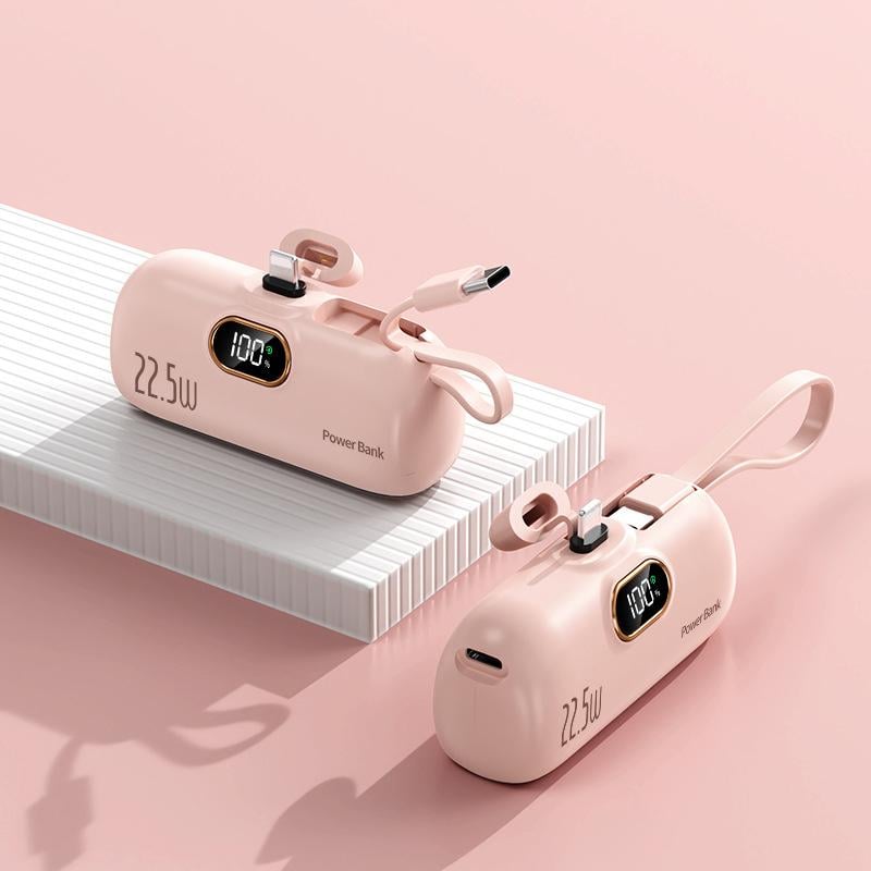 PowerPebble – Compact 5000mAh Power Bank – Pink