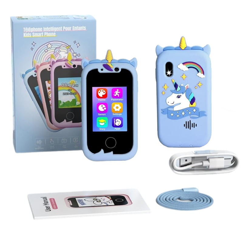 TinyTech – Interactive Kids Smartphone Toy – Unicorn - blue