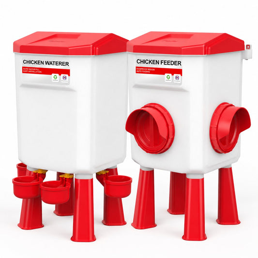 BarnBoost – High Capacity Poultry Care System – Red (2 Pcs-Set)