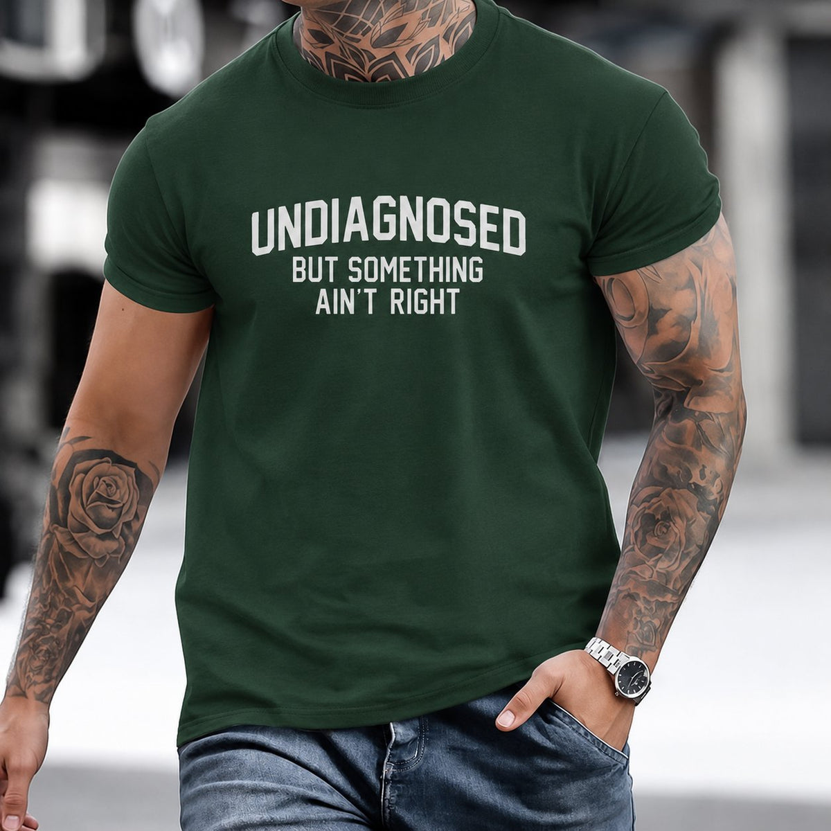 MoodThread – Undiagnosed Humor Graphic T-Shirt – Green / XXS