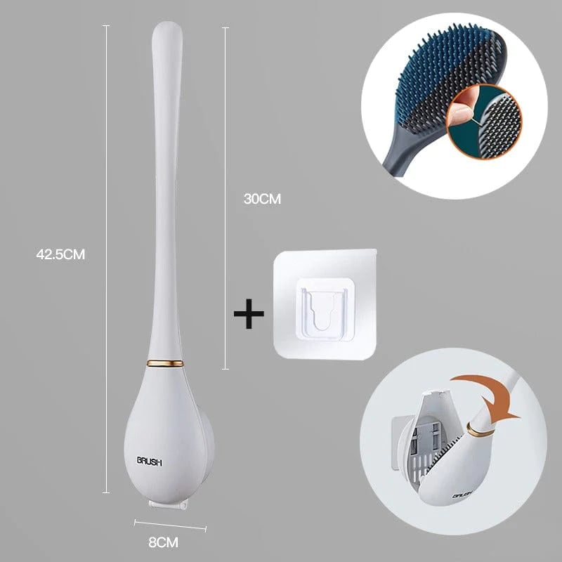 CleanFlow – Flexible Silicone Toilet Brush Set – White / Buy 1 Get 30% OFF