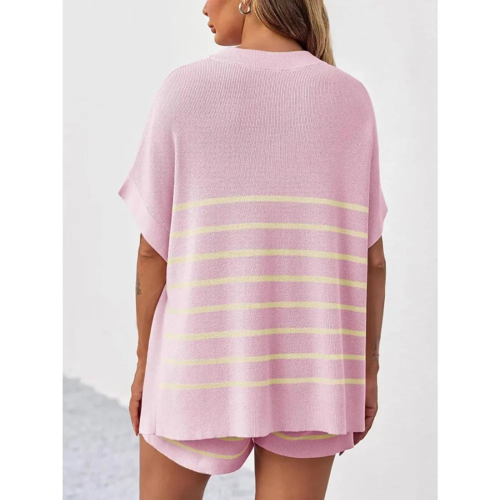 BellaVive – Chic Striped Loungewear Outfit Set – image 3