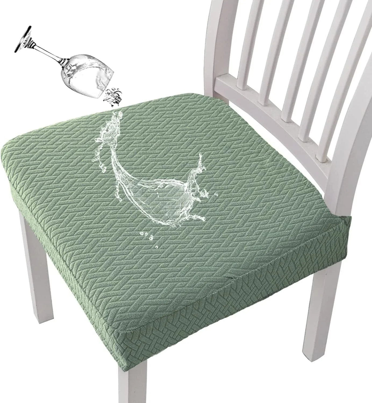 ChairEase – Washable Jacquard Chair Protector – Bean Green