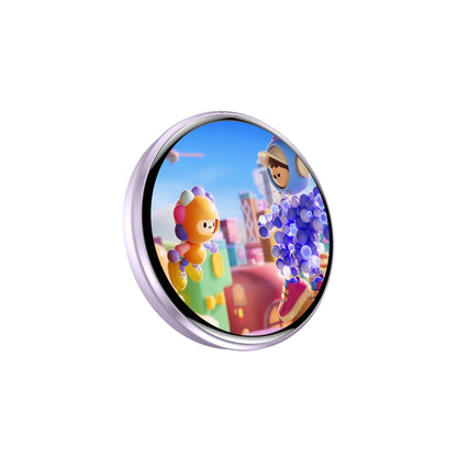 PixelPin – Digital Badge Photo & GIF Display Screen Pin – Purple