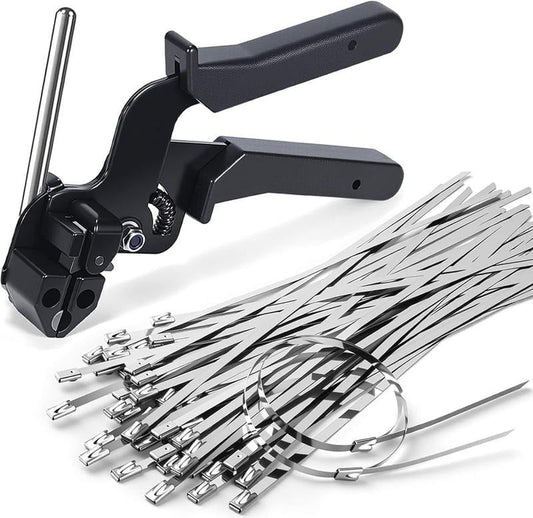 ClampPro – Professional Metal Zip Tie Gun Kit – 1 KIT (ZIP TIE GUN + 100PCS ZIP TIE )