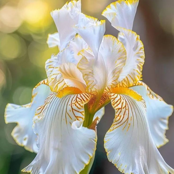 BloomAura – Exotic Tall Bearded Iris Flower – Golden Veil / 2 Iris Rhizomes