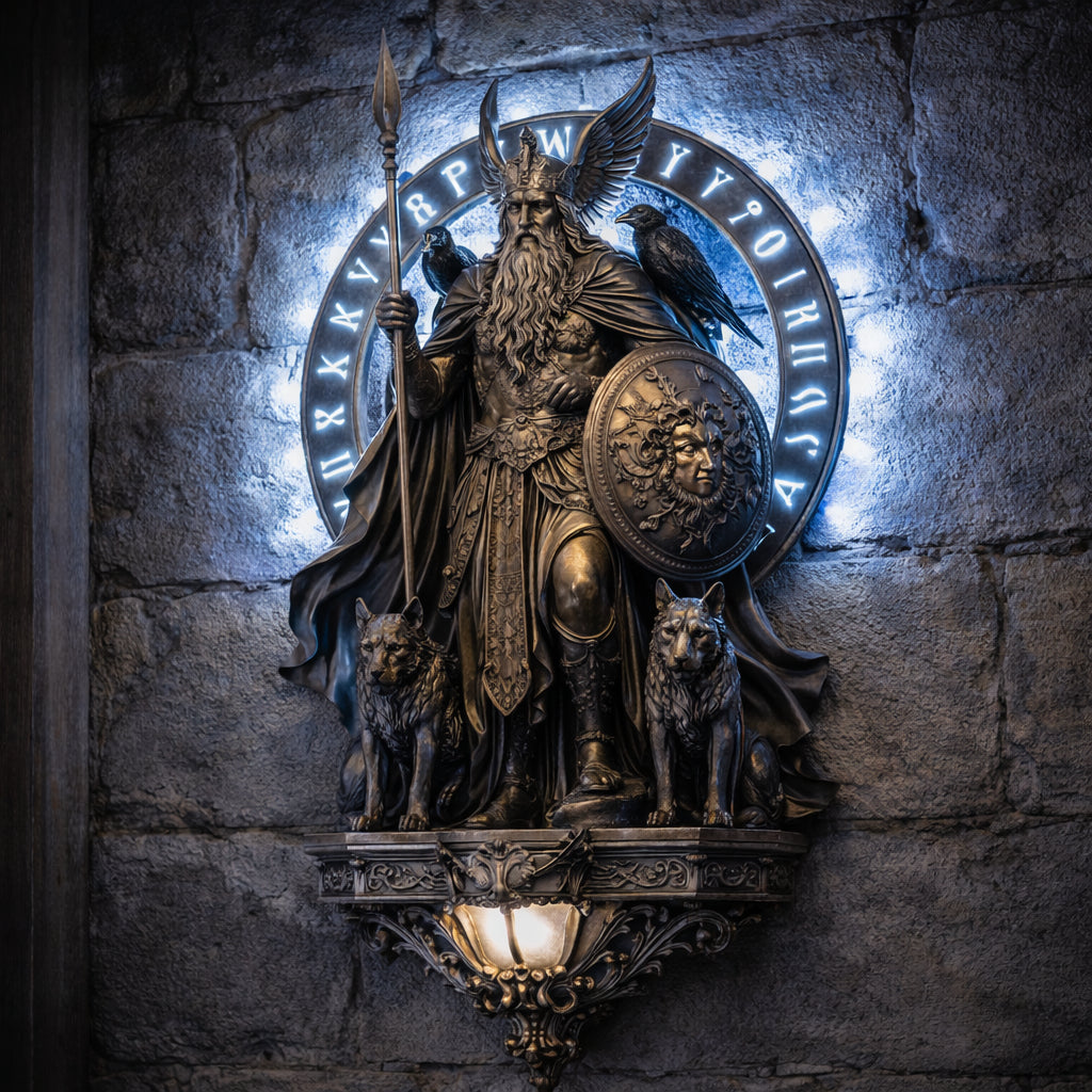 Nordic Legend Light – Odin Guardian Lamp – 10 inches