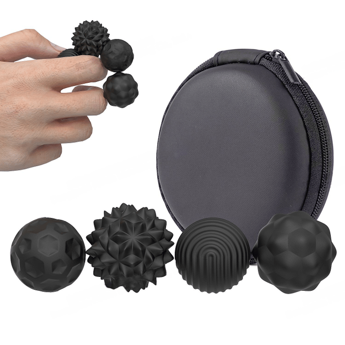 MagnaSphere – Stress Relief Fidget Ball Toy – Black / 4 Counts/set
