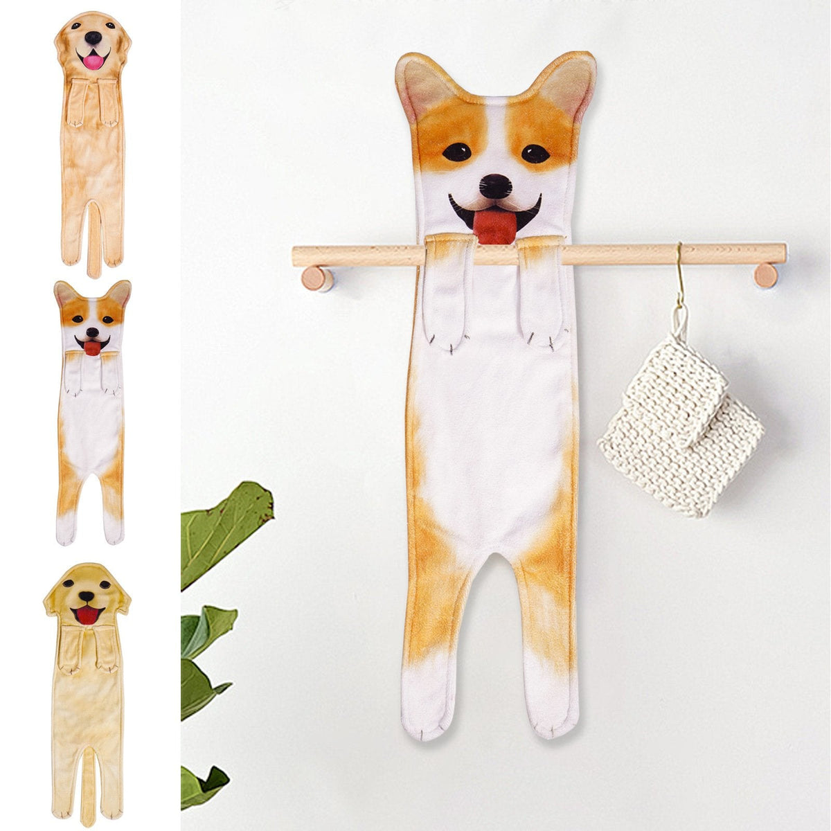 PurrfectlyClean – Humorous Cat Print Hand Towels – Corgi Puppy