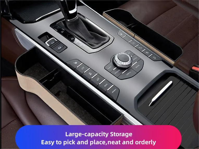 DriveMate – Multi Pocket Leather Car Seat Storage Organizer – image 2
