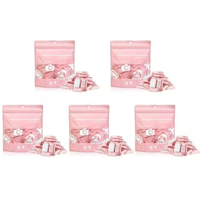 AirTowel – Disposable Compressed Travel Towel Set – Pink (30 pieces/pack) 5 Packs