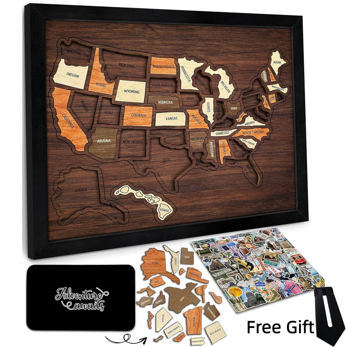 StateStory – Interactive USA Puzzle Map – Buy 1 / Tin Box Edition